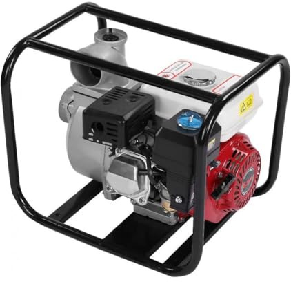 Motopompa Autodescante da 2.5 Pollici 7,5 hp a scoppio 4 tempi 1000 L/minuto Completa di Telaio, Pompa Acqua fino a 30m Altezza Massima Acqua, Aspira fino a 8m