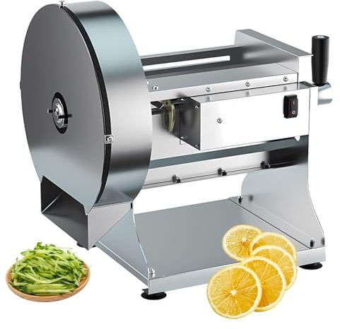 Electric & Manual Hand Crank Mandolin Slicer, Precision Disc Technology Food Cutter for Plant Based Meals, Professional Grade Kitchenware for Slicing & Shredding