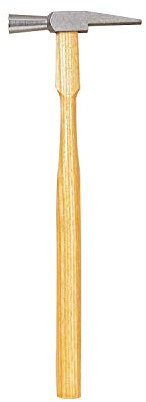 Urmakarhammare – huvudlängd 80 mm – av förnicklat stål med askhandtag – ca 23 cm lång, modern