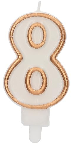 Folat 24158 Candele per torta - Simply Chique Gold Numero 8-9 cm - Decorazioni Torta adatto Feste di Compleanno, Anniversario, Matrimonio, Baby Shower