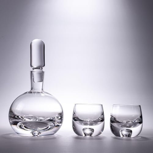 Decanter per vino, in cristallo soffiato a mano, senza piombo, sofisticato regalo bourbano di lusso per uomini, elegante dispenser di liquori