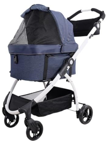 DGSYUAN Hundebuggy Hundewagen Katzenwagen Reise-Haustier-Kinderwagen, 3-in-1-Hundewagen, Haustiertransporter, Hundewagen Für Kleine, Mittelgroße Hunde, Katzen, Bis Zu 20 Kg Haustier Buggy (Color : B)
