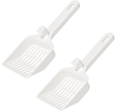 NentMent 2 Pack Cat Litter Scoop Non-Stick Cat Sifting Litter Scoop Shovel with Hook Kitty Kitten Pooper Lifter Sifter Scooper for Cat Litter Box Clumping Litter Crystal Cat Litter Pellets
