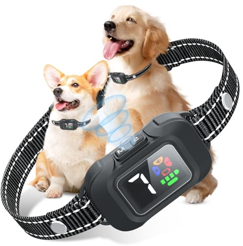 Anti Bark Collars for Dogs,Rechargeable Dog Barking Collar,Beep & Vibration & Ultrasonic,7 Adjustable Sensitivity,Smart Trigger and Protection,Quick Charge,Fits Small Medium Large Dogs