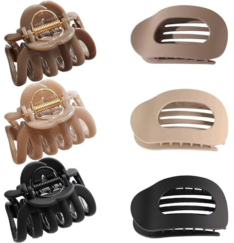 Lot de 6 grandes pinces à cheveux plates antidérapantes et élégantes pour cheveux épais et fins, pour le quotidien, le sport ou la conduite