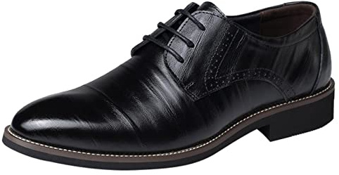 Genérico Zapatos clásicos para Hombre en Cuero Genuino con de Goma Resistente y tacón Bloque Moderno Ideal Trabajo Diario