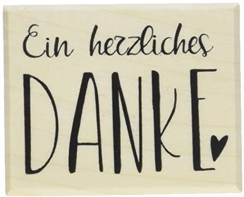 Rayher 29169000 Stempel Ein herzliches Danke, 4 x 5 cm, Natur