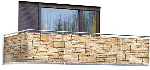 WENKO Sichtschutz Balkon, Terrasse (Motiv: Mauer)