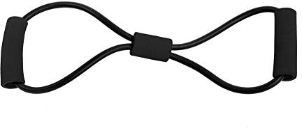 Expander Widerstand Band, 8-Form Expander Widerstand Trainingsbänder Trainingsseil Tube Workout Fitness Übung für Yoga Gym(Schwarz)