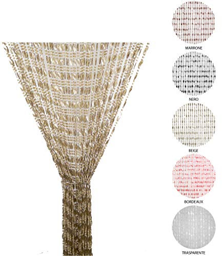 Tata Home Tenda Antimosche a Perline per Porta Finestra Moschiera a Pannello Misura 120 x 220 cm. Colore Beige