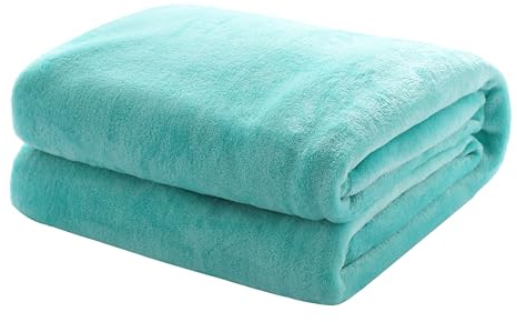 Mixibaby Kuscheldecke Flauschige extra weich & warm Wohndecke Flanell Fleecedecke, Falten beständig/Anti-verfärben als Sofadecke oder Bettüberwurf, Größe:150 cm x 200 cm, Farbe:Mint