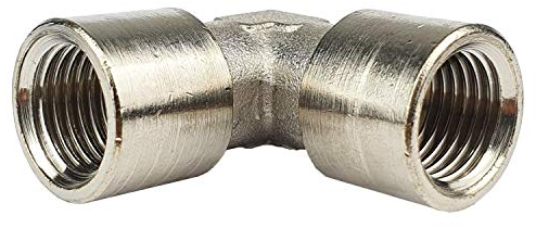 90° - Winkel G 3/8 Innengewinde 16 bar Gewindefitting Messing vernickelt Verbindungsstück Fitting