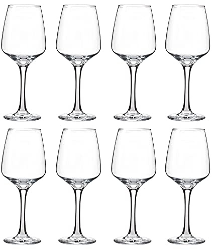 YANGNAY Wine Glasses Set of 8, 12 Oz Classic Red or White Wine Glass with Stem, Perfect for Home, Restaurant Use, Dishwasher Safe