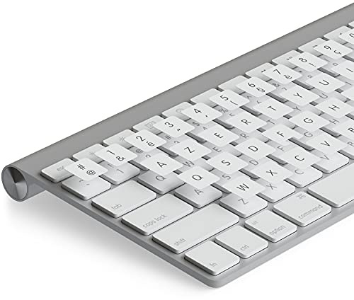 Lacerto® | 15x15 mm – Autocollant français pour clavier iMac avec stratifié de protection mat | Blanc