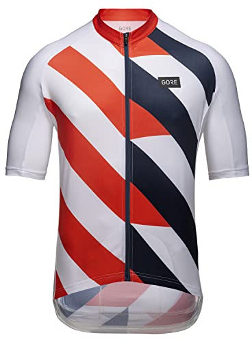 GORE WEAR Herren Fahrrad-Kurzarmtrikot Signal, L, Weiß/Feuerrot