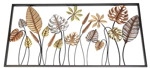 FRANK FLECHTWAREN Metallbild Blätter