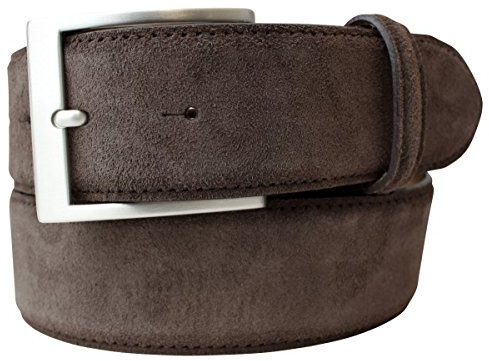 BELTINGER Hochwertiger Gürtel mit Edelstahl-Gürtelschnalle aus Veloursleder 4 cm | Velour-Ledergürtel für Damen Herren 40mm | Wildleder-Gürtel 4cm