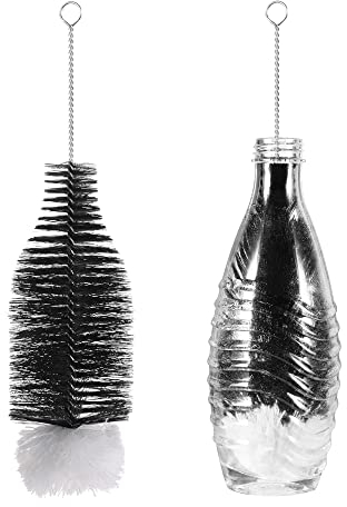 kwmobile Spazzola Bottiglie Compatibile con SodaStream Bottiglie Vetro Plastica - Spazzolino per Bottiglie Lungo 36cm - Pulitore Bottigliette Soda Stream Acqua Frizzante