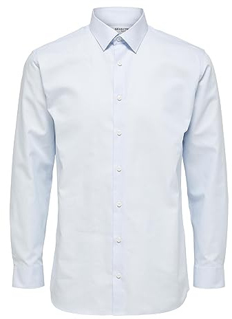 SELECTED HOMME Skjorta för män formell, ljusblå, S