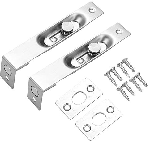 Confezione da 2 bulloni a incasso, serratura a scatto per porta a scomparsa, chiusura a leva di sicurezza, in acciaio inox, con viti per camera da letto, bagno, armadio