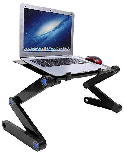 Tablette Support de Bureau en Alliage D'aluminium Lit Pliant Ordinateur Portable Ordinateur Portable Réglable Support de Table de Bureau (Le Noir)