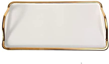 SUNESA Servierplatten Keramik-Tablett Kaffee-Tee-Set Ablage Tablett Tisch-Service-Tablett for Kaffee-Dessert-Gerichte Serviertabletts (Color : A)