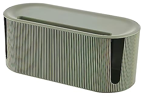 Scatola cavi, scatola organizer per cavi DAWRIS con coperchio, scatola di gestione cavi in ​​plastica ABS protezione da sovratensione multifunzionale per cavi prese multiple