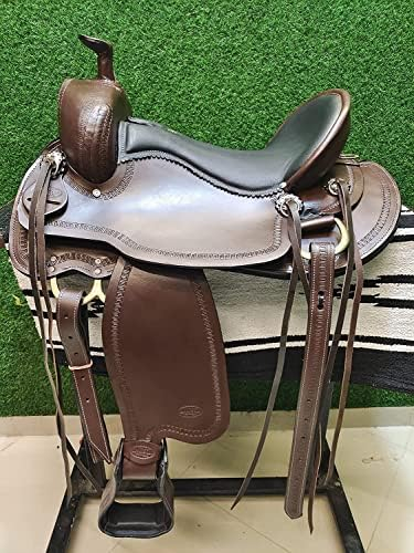 DEEN ENTERPRISES Leichter Western-Rennsattel, Fiberglas-Baum, Schwarz (Chocolate Double D, 43,2 cm)