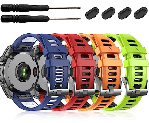 EZMVZKU 26mm Silikon Armband für Garmin Fenix 8 pro 51mm/Fenix 7X Pro/7X/6X Pro/6X/5X Plus/5X, QuickFit Ersatzarmband Uhrenarmband für Enduro 3/2/Epix Pro/Descent Mk3i/quatix 8/Tactix 8 AMOLED 51mm