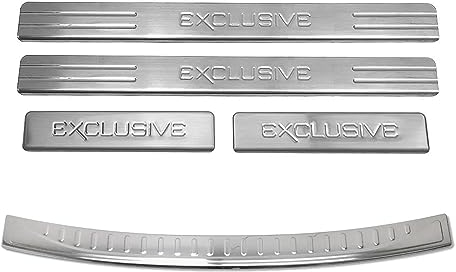 OMAC Ladekantenschutz Einstiegleisten kompatibel mit VW Tiguan/Allspace 2016-2024 Chrom Satz