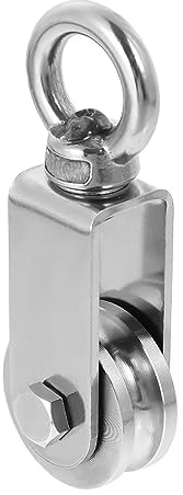 Umlenkrolle Seilrolle, Umlenkrollen mit Kugellager, 34mm Fitness Umlenkrollen, Edelstahl Riemenscheibe Seilrolle für Seile Stahlseil, Tragkraft 250kg (1 Stück)