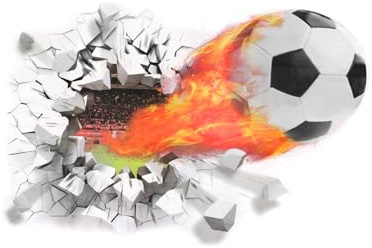 YunBey 3D Wandtattoo Fussball, abnehmbarer Wandaufkleber für Kinderzimmer | Fußball Deko, 3D Optik, für Jugendzimmer, Wohnzimmer, einfach anzubringen, rückstandsfrei entfernbar.