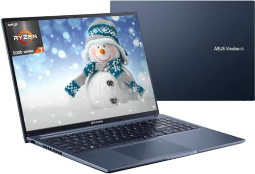 ASUS Vivobook 16 Laptop 2023 più recente, display da 16 pollici, processore AMD Ryzen 7 5800HS fino a 4,4 GHz (Beat i7-1195G7), 12 GB di RAM, SSD da 512 GB, WiFi 6, tastiera Chiclet, sottile e