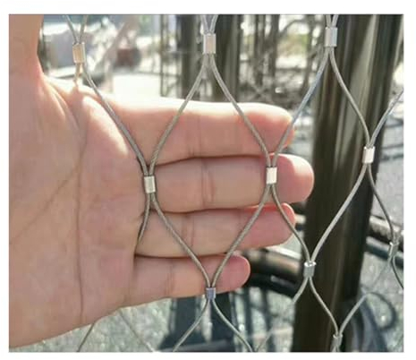 Drahtseilgeflecht, flexibles Kabeldrahtseilgeflecht,Flexibles Seil-Geländer-Netz，Kabeldrahtseil-X-Typ-Geflecht, Gartenzaungeflecht, for den Innen- und Außenbereich (Size : L2.5xW9m/L8.20xW29.52ft)