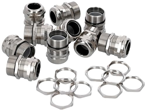 Kalitec 10x M16 Kabelförskruvning i Mässing, 4,5-9,5 mm med Motmutter