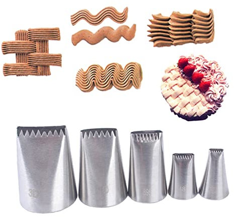 PRETYZOOM 5piezas Boquilla De Decoración De Acero Inoxidable Juego De Boquillas Para Pastelería Para Decorar Cupcakes Galletas y Fondant Herramientas De Repostería