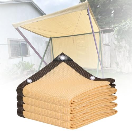 Greenhouse Shade Net, 1m 2m 4.0m 5m 6m 7m 8m 9m 10m Large Beige Shade Cloth, 90% Shading Rate, Shade Netting For Outdoor Deck, Pergola, Garden Plants(Size:6x10m(20x33ft))