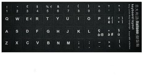 Generico Adesivi Lettere Per Tastiera Italiana Neri Da Notebook Pc Computer Stickers