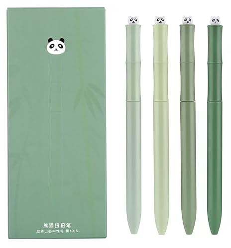 Oruiiju Gelstifte, 4 Stück 0,5 mm Druckgelschreiber-Panda Reihe Gelschreiber Set von