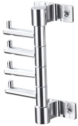 KWQKEM Perchero giratorio con 4 ganchos, montaje en pared, ganchos verticales, toalleros para baño, gancho de metal, soporte para llaves, colgador de toallas resistente para puerta, entrada, oficina