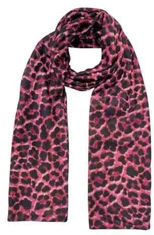 ADEL Schal Trendiger & Hochwertiger Leopard Double Face Schal, Wärmer Winterzubehör, Stilvoller Winterkomfort aus Italien (Fuschia-Leo)
