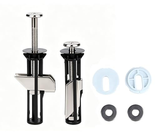2 Pcs Toilet Seat Fittings,Heavy Duty Toilet Seat Fastener Bolt Replacement | Toilet Seats Bolts Fixing Kit Quick Release, Universal Toilets Seats Top Lid Hinges WC Replacement and Locking