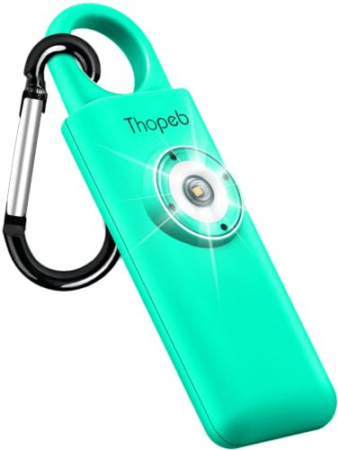 Originaler Taschenalarm extra laut 130 dB für Frauen zur Selbstverteidigung | Helles SOS-LED-Stroboskoplicht, hochwertiger Alarm-Schlüsselanhänger – für Senioren, Damen & Kinder (Seegrün)