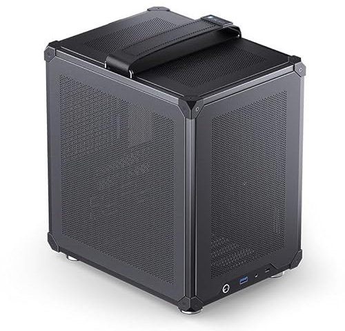 Jonsbo C6-ITX - Caja de ordenador mini torre negra – compacta, Mini-ITX, GPU de hasta 255 mm, enfriador de CPU de hasta 75 mm, hasta 3 ventiladores, USB-C frontal E/S