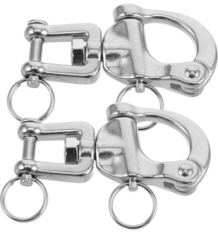 Healifty 2 Piezas Grillete de Liberación Rápida de Acero Inoxidable Resistente para Aparejos de Vela Diseño Giratorio Tipo Horquilla para Embarcaciones y Navegación Marítima