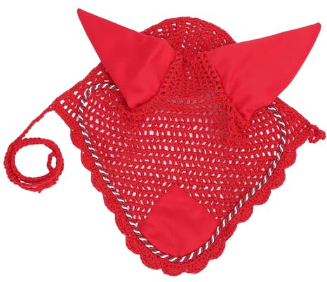CFTGIW Bonnet d'oreille de Cheval en Coton Respirant, Voile Anti-Mouches, Filet d'oreille au Crochet pour Chevaux Sensibles, l' Est Un Bonnet en Coton 'Un ' de ChevalHorse Fly BonnetHorse Ear