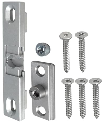 Pestillo universal para puerta de balcón, puerta de balcón, cierre universal para puertas de balcón con manguito de metal resistente para montaje con tornillos, protección fiable contra el viento