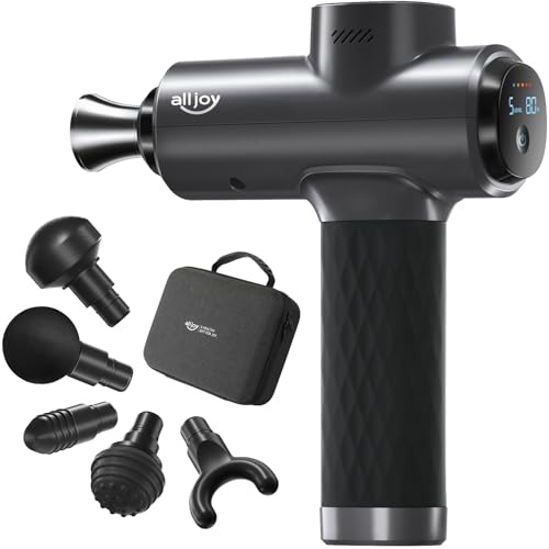 Alljoy Pistolet De Massage, Pistolet De Massage Pour Tissus Profonds, Percussion Musculaire Pour Dos, Épaules Et Corps, Appareil De Massage Manuel Avec 6 Embouts Pour Soulager Les Douleurs