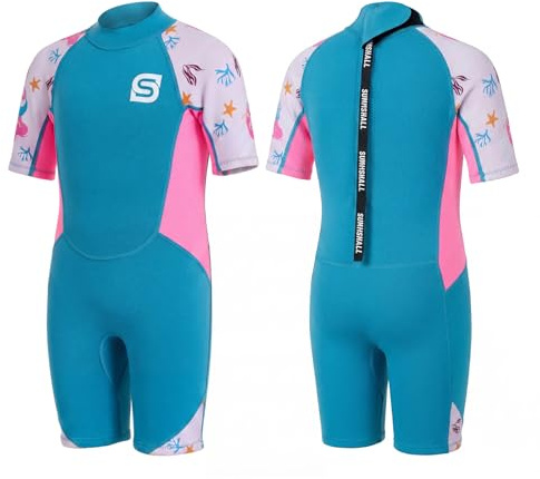 Summshall Muta in neoprene per bambini, 2 mm, per ragazzi, ragazze e bambini, flessibile, calda, protezione solare UPF50+, per nuoto, surf, spiaggia, sport acquatici