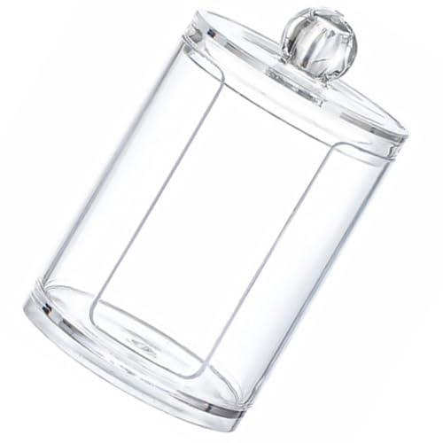 SOIMISS Porta discos de algodón con ranura, caja de almacenaje de plástico para baño, para mesa de tocador, organizador compacto 4.13x2.67x2.67 in